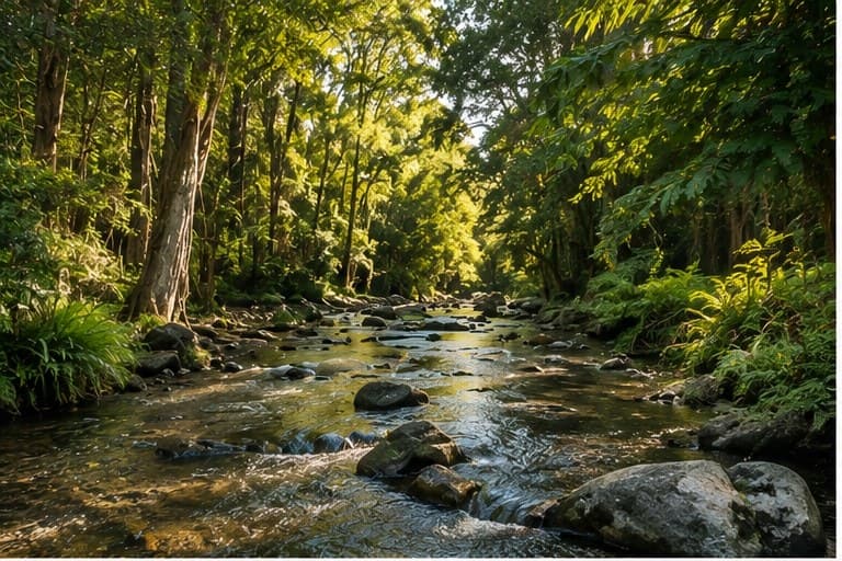 Creek running through the rainforest